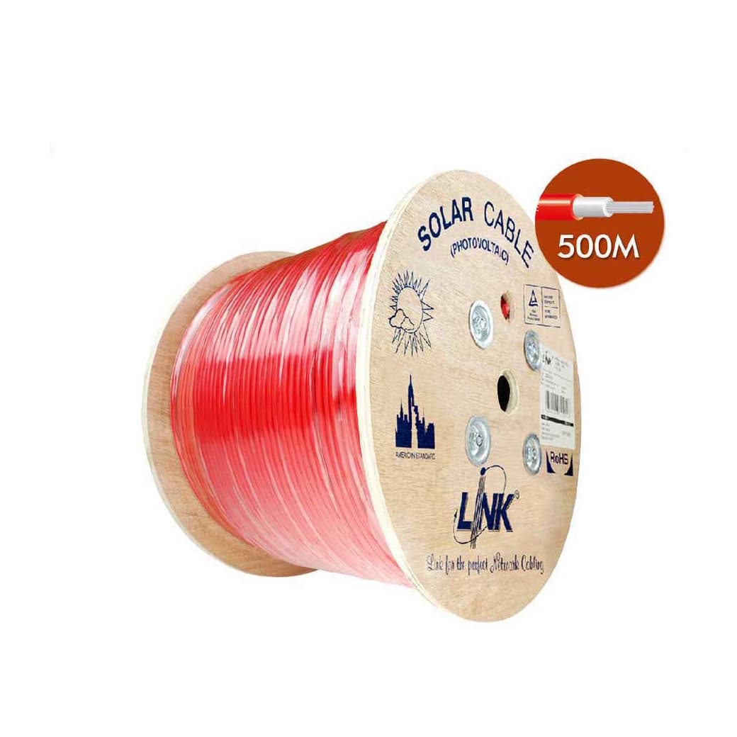 PV SOLAR CABLE, 6.0 mm2, RED(500 M./Roll)